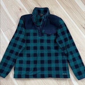 Green and Blue Plaid Pullover Fleece